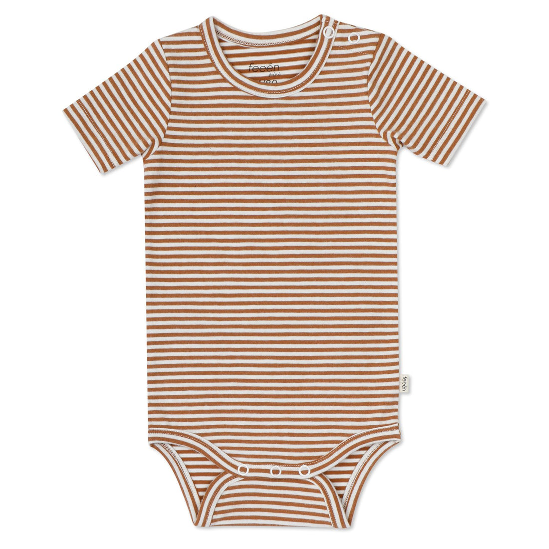 shortsleeve bodysuit · pecan stripes
